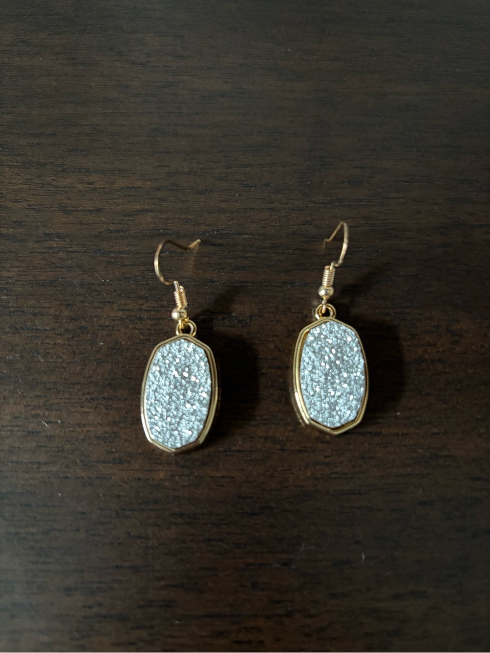 Gold-Trim White Druzy Drop Earrings Kendra Scott Lovers!